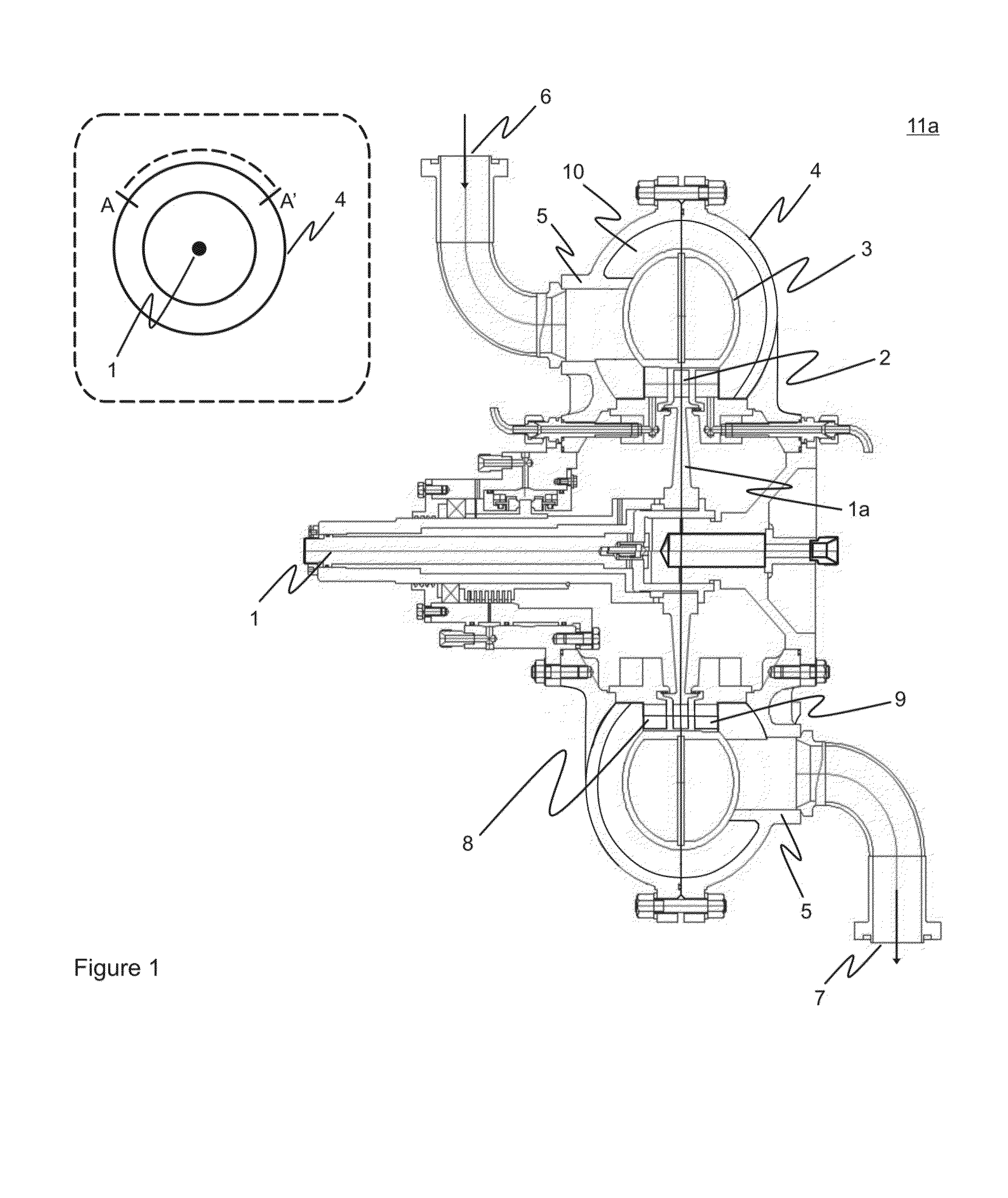 Process and rotary machine type reactor