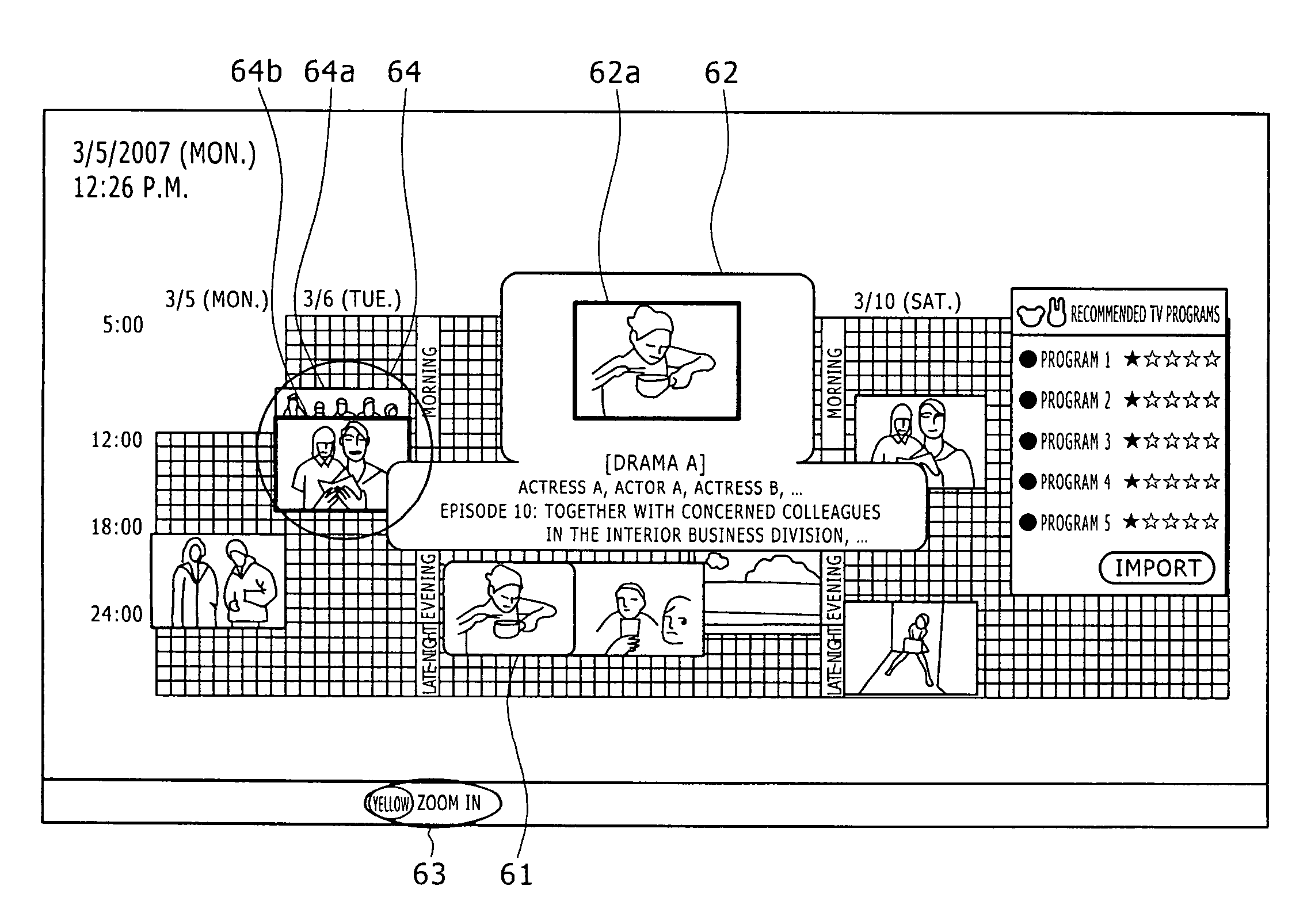 Program listing display control apparatus, program listing display apparatus, and program listing display control method