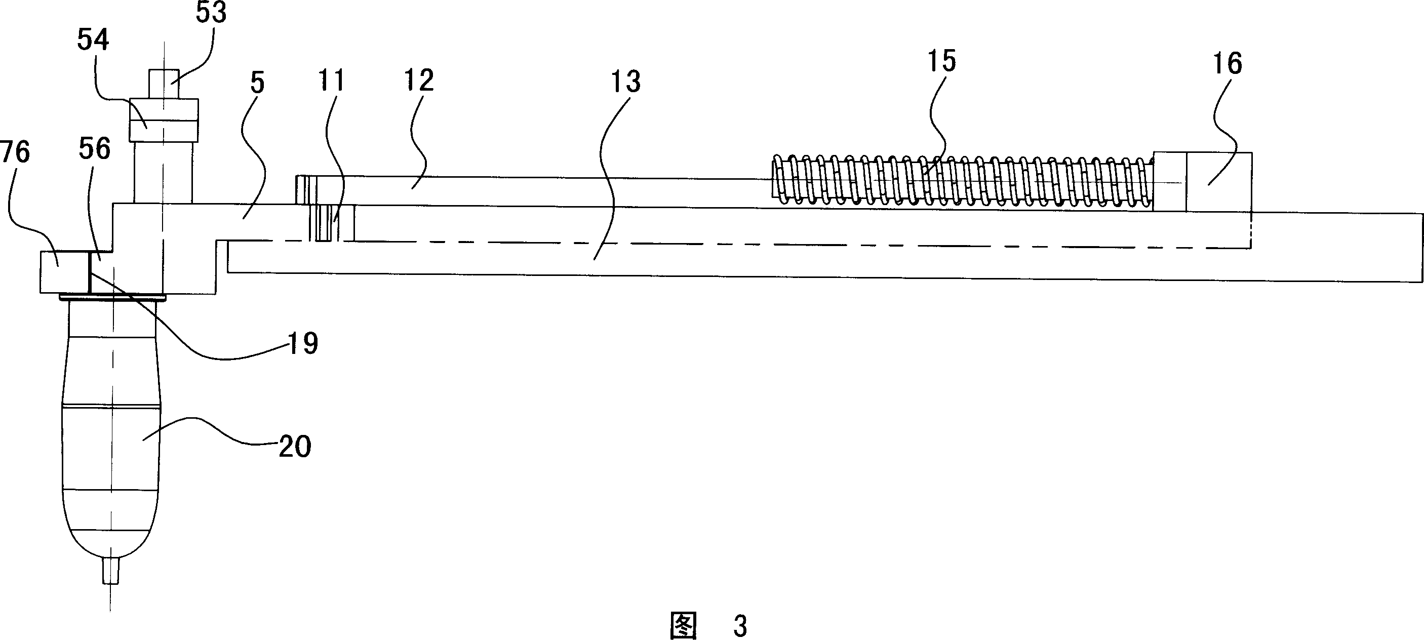 Opening-closing device for plastic drawing-blowing machine pipe taking tongs