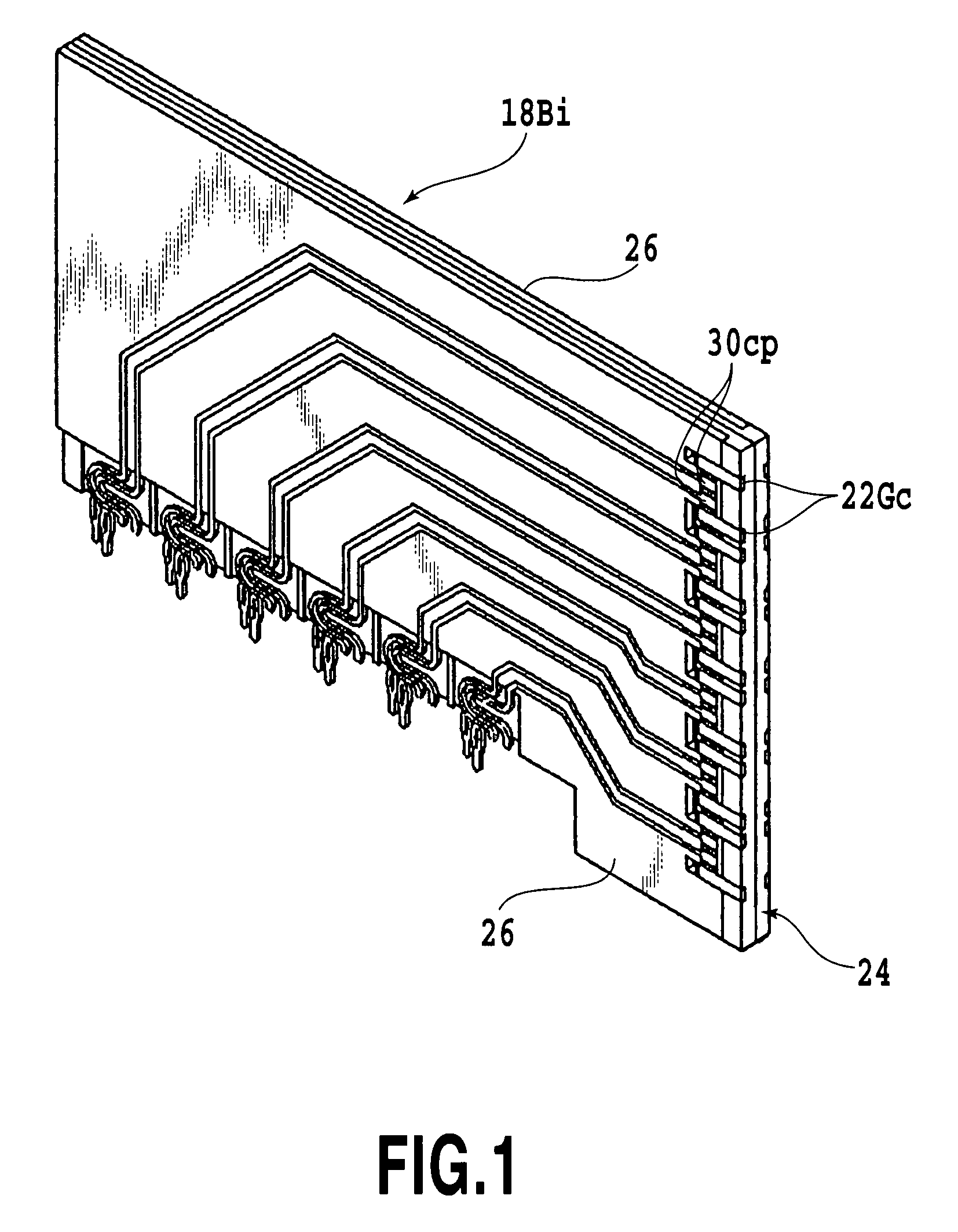 High speed transmission connector with surfaces of ground terminal sections and transmission paths in a common plane