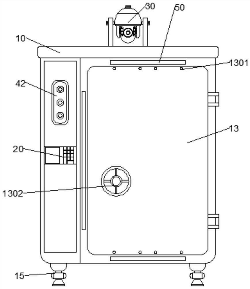 Anti-prying bullet cabinet and control system and method thereof