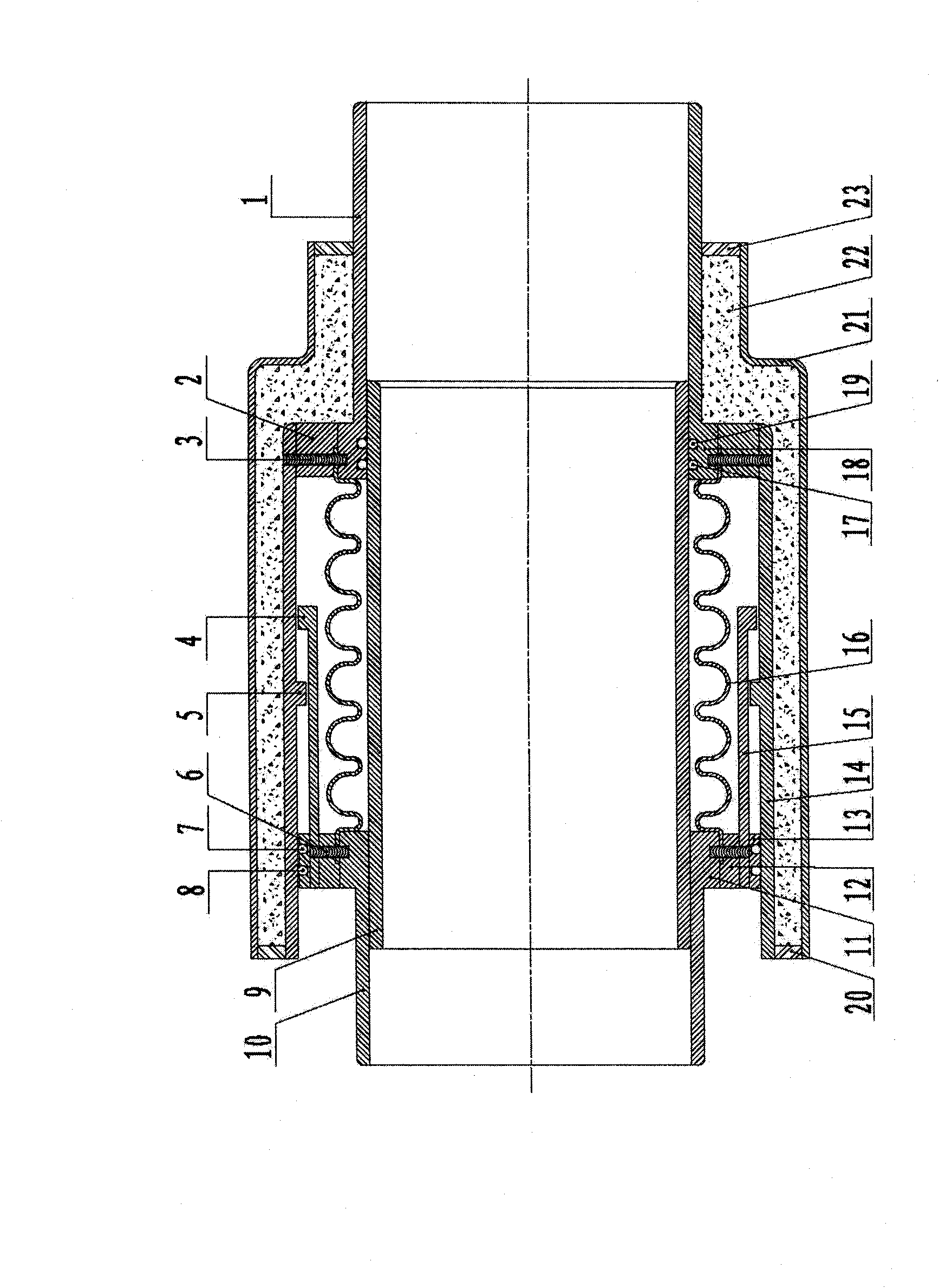 Plastic pipeline expansion piece