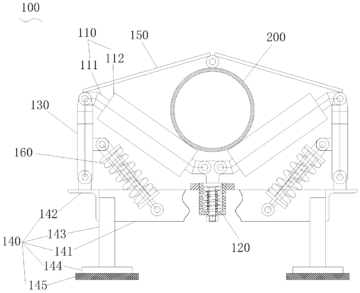 Concrete pump pipe shock-absorbing support device