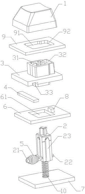 Magnetic suspension button and keyboard