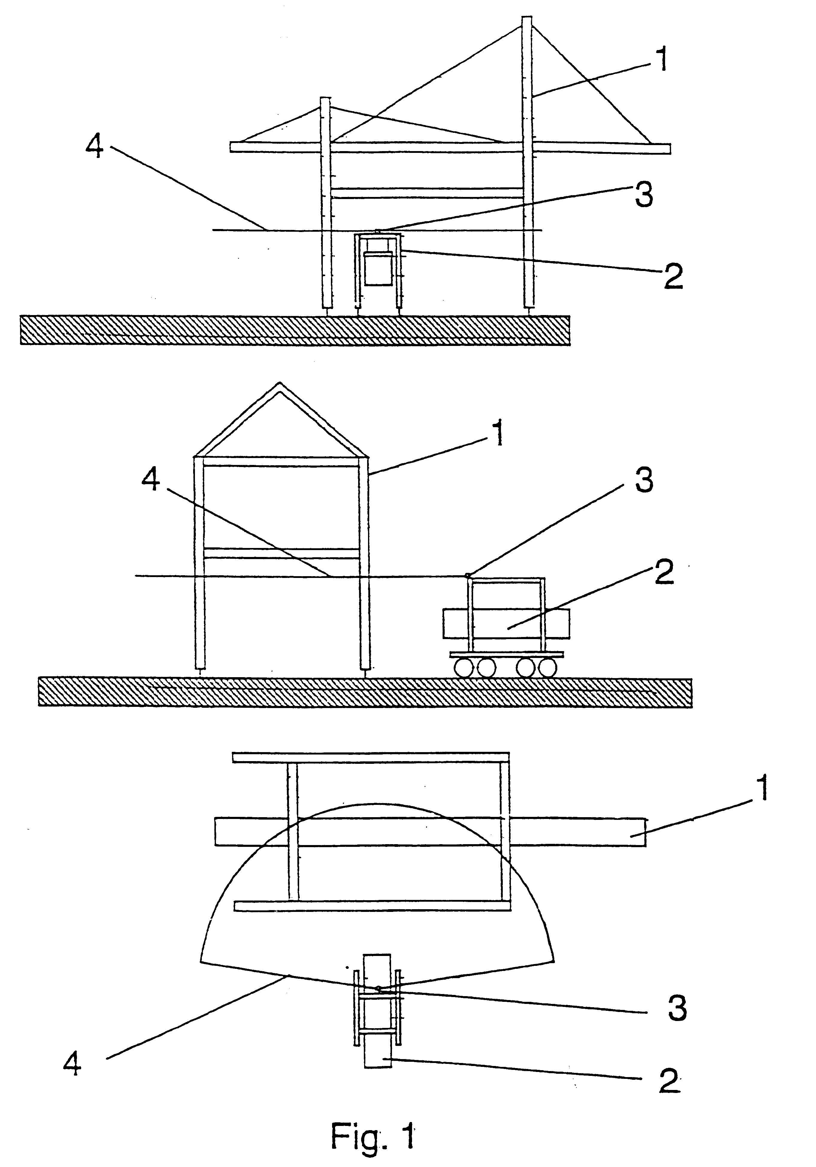 Method for determining the position of a vehicle in relation to a container crane