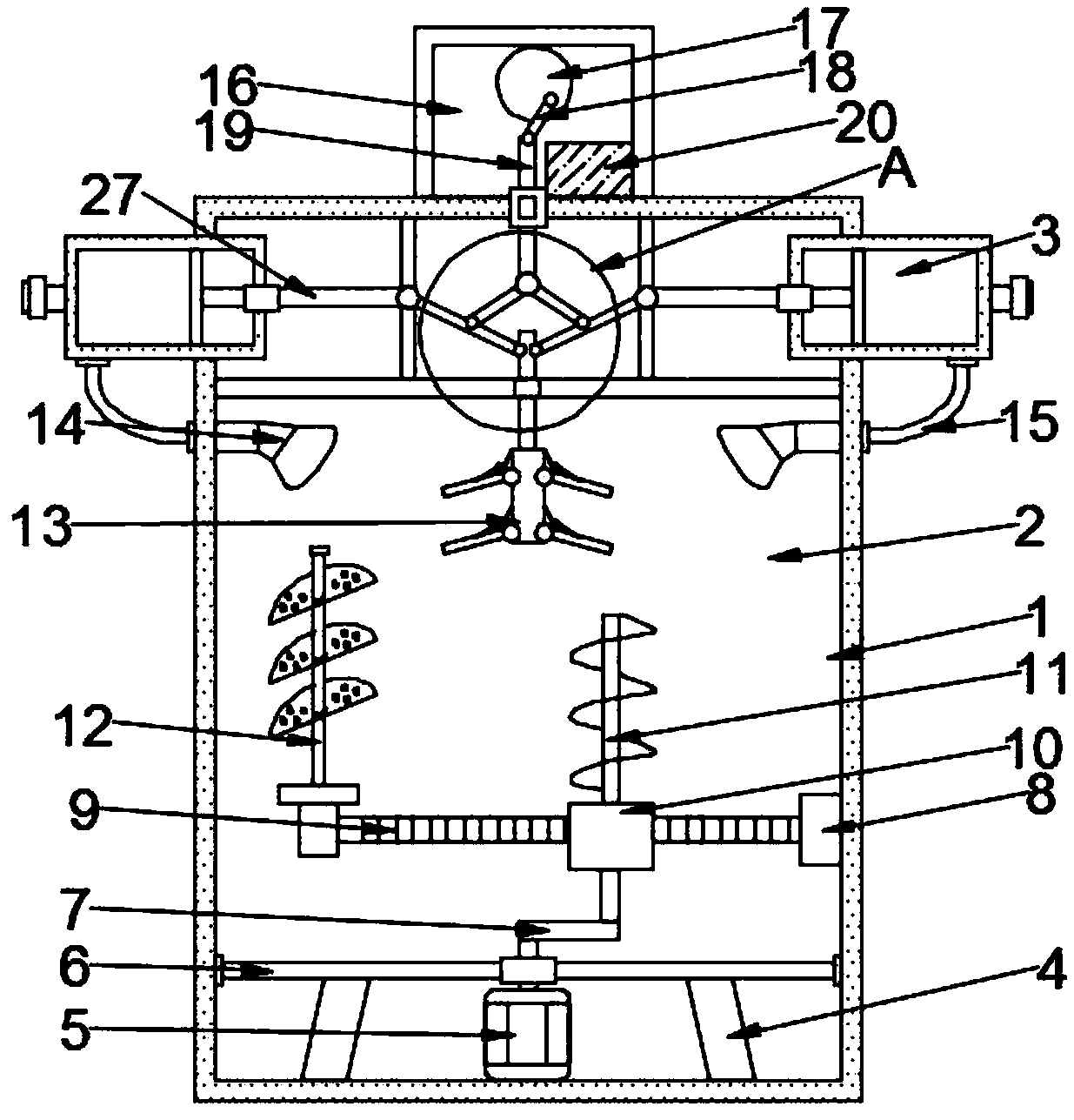 Production and processing device for liquid disinfectant