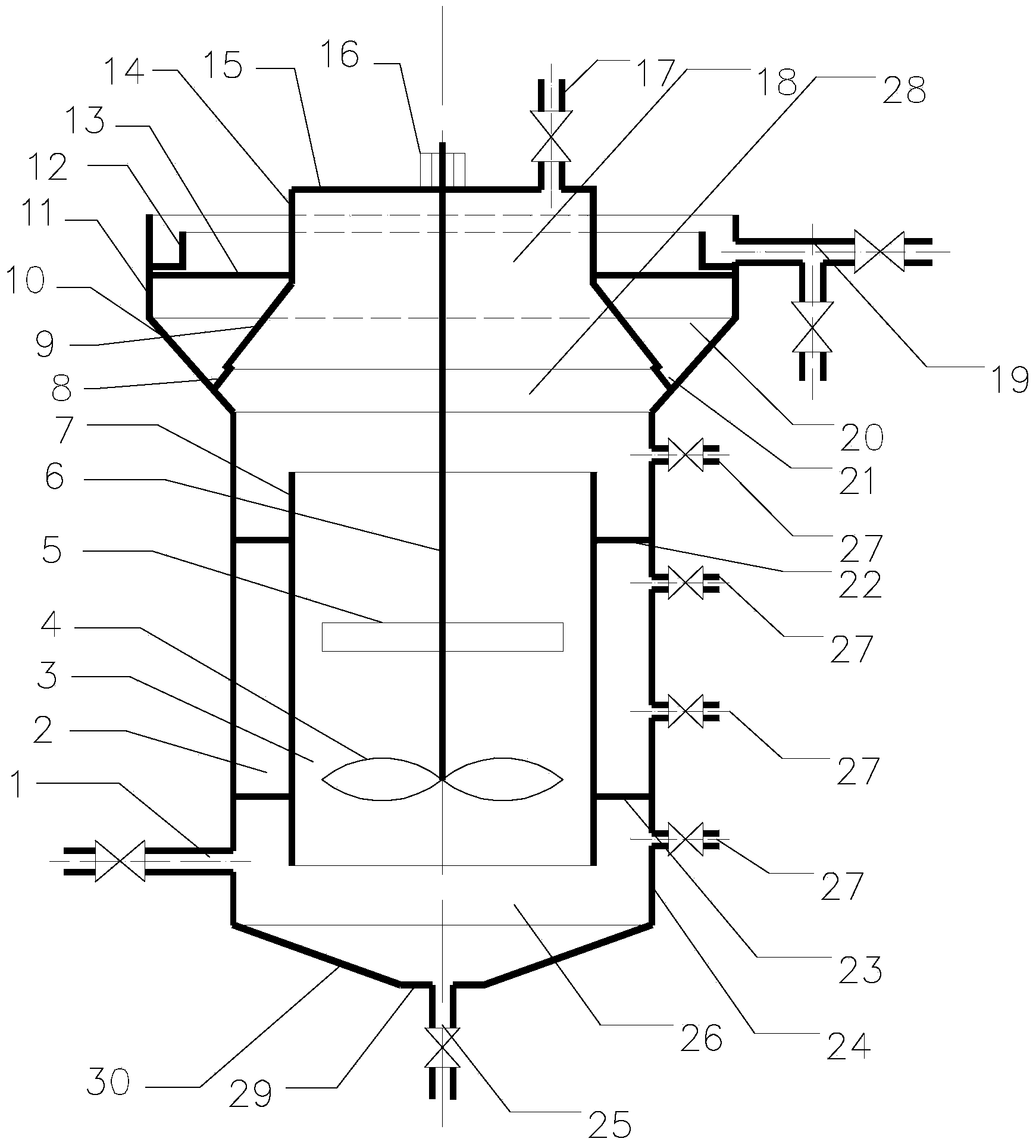 Air flow and machinery double-boosting internal circulation-type high suspension solid anaerobic digestion device