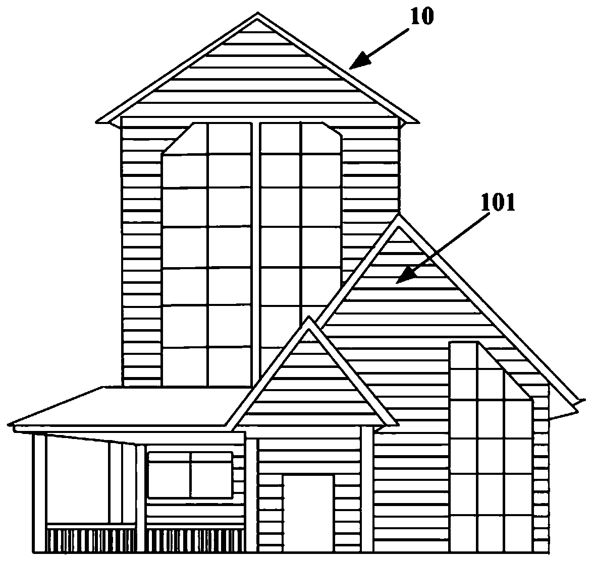 Novel application of bamboo-based fiber composite material for structure, building and construction method of building