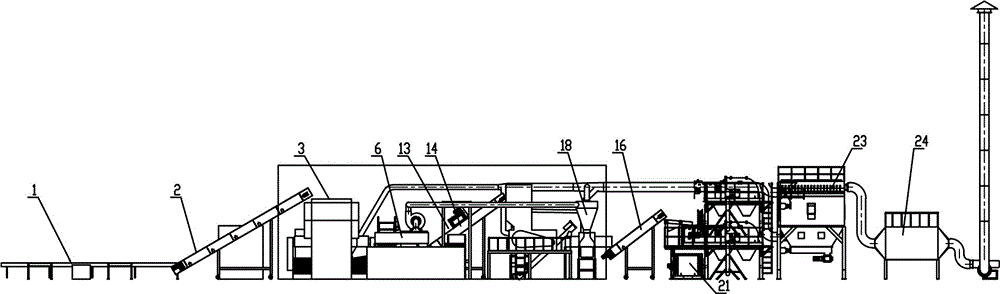 Production line for harmless treatment and efficient resource recovery for waste refrigerators