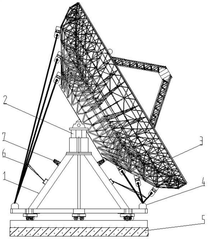 Large antenna capable of realizing overhead tracking function