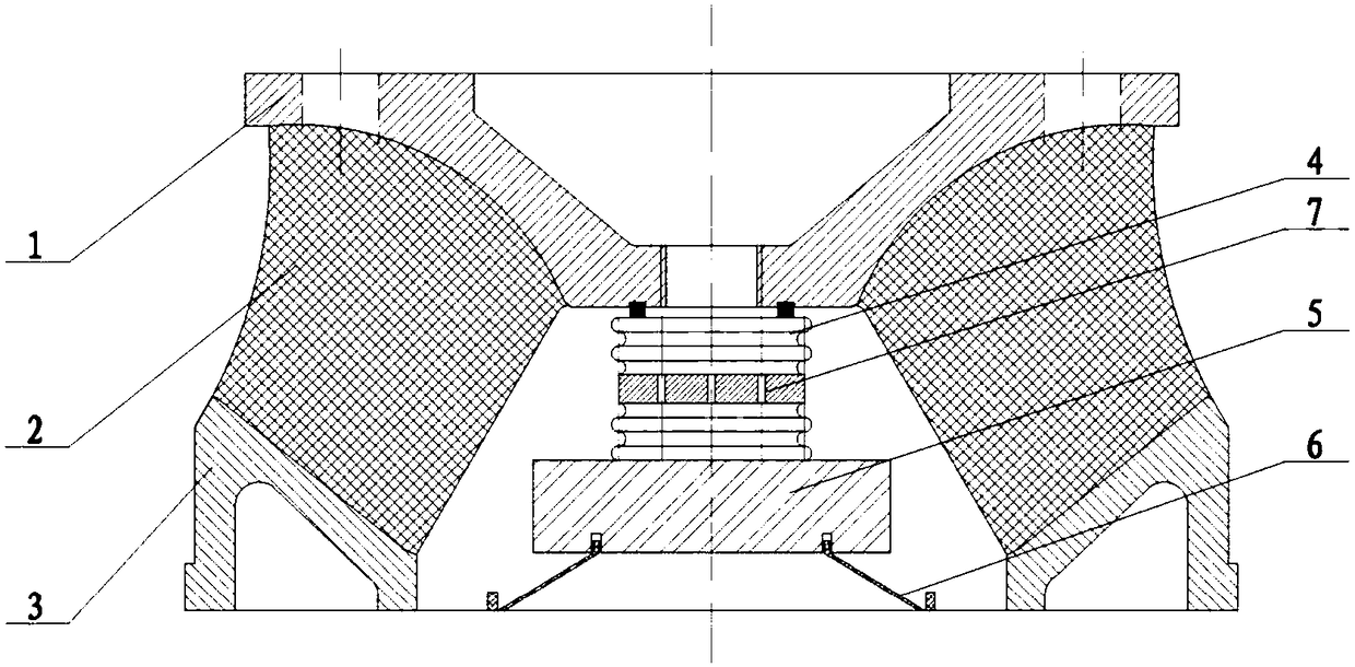 Resonance-peak-free shock absorber with built-in negative-stiffness dynamic vibration absorber