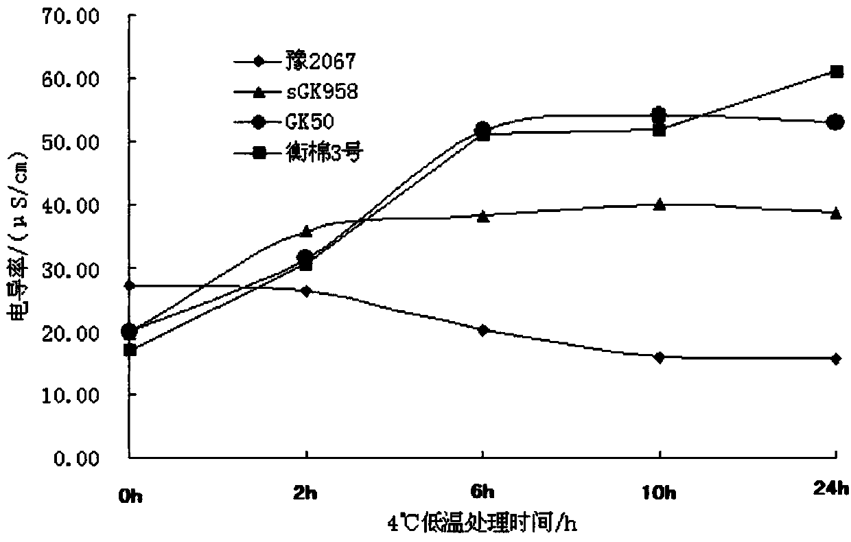 A kind of cotton cotyledon stage cold resistance identification method