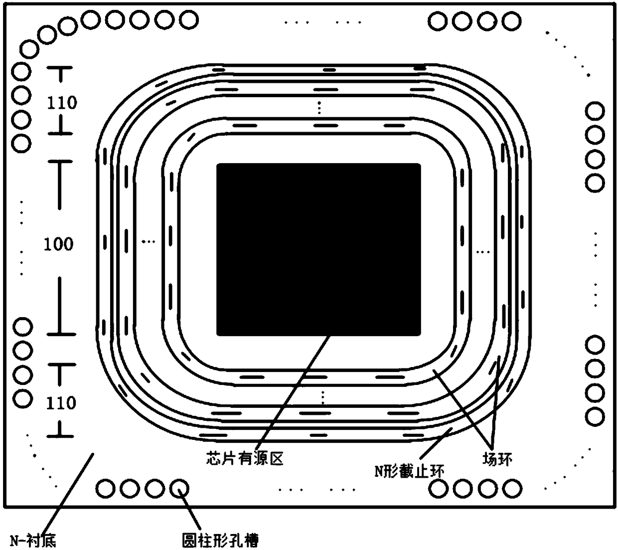 Chip of reverse blocking IGBT and manufacturing method