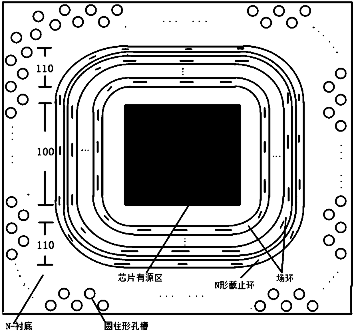 Chip of reverse blocking IGBT and manufacturing method