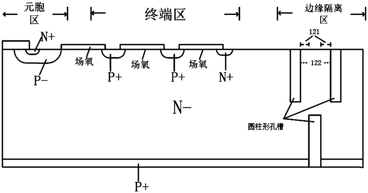 Chip of reverse blocking IGBT and manufacturing method