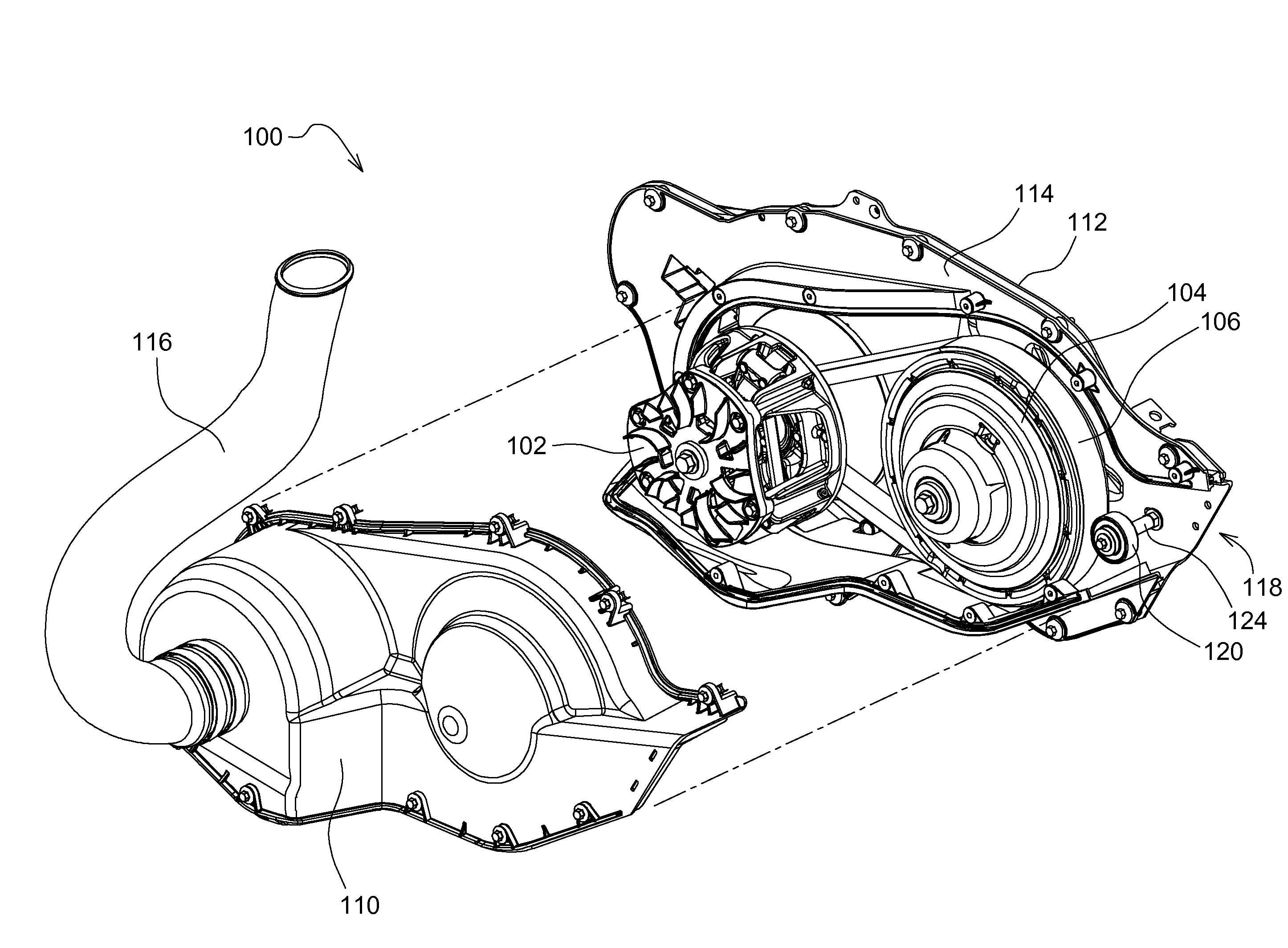 Continuously variable transmission cooling fan