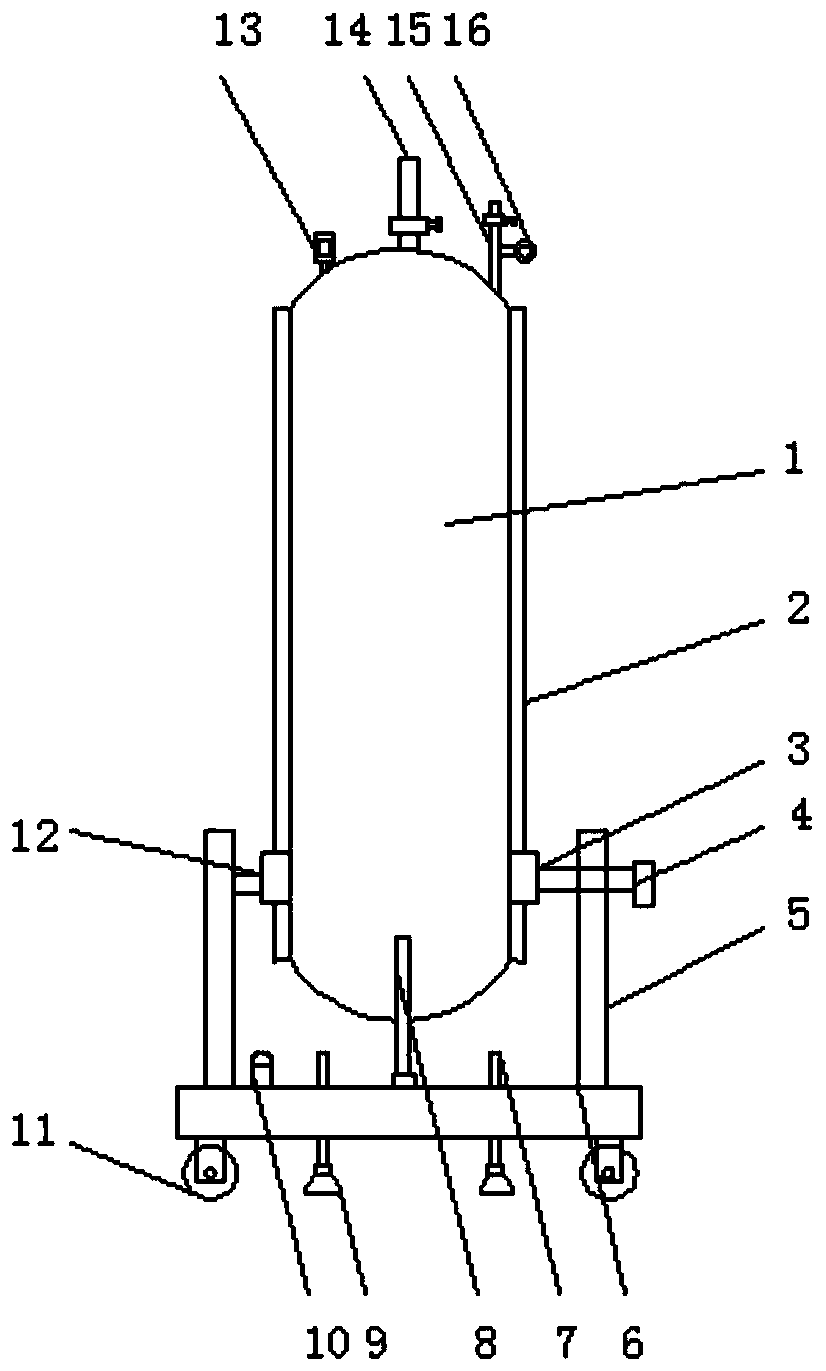 High-pressure hydrogen storage tank for hydrogen storage device