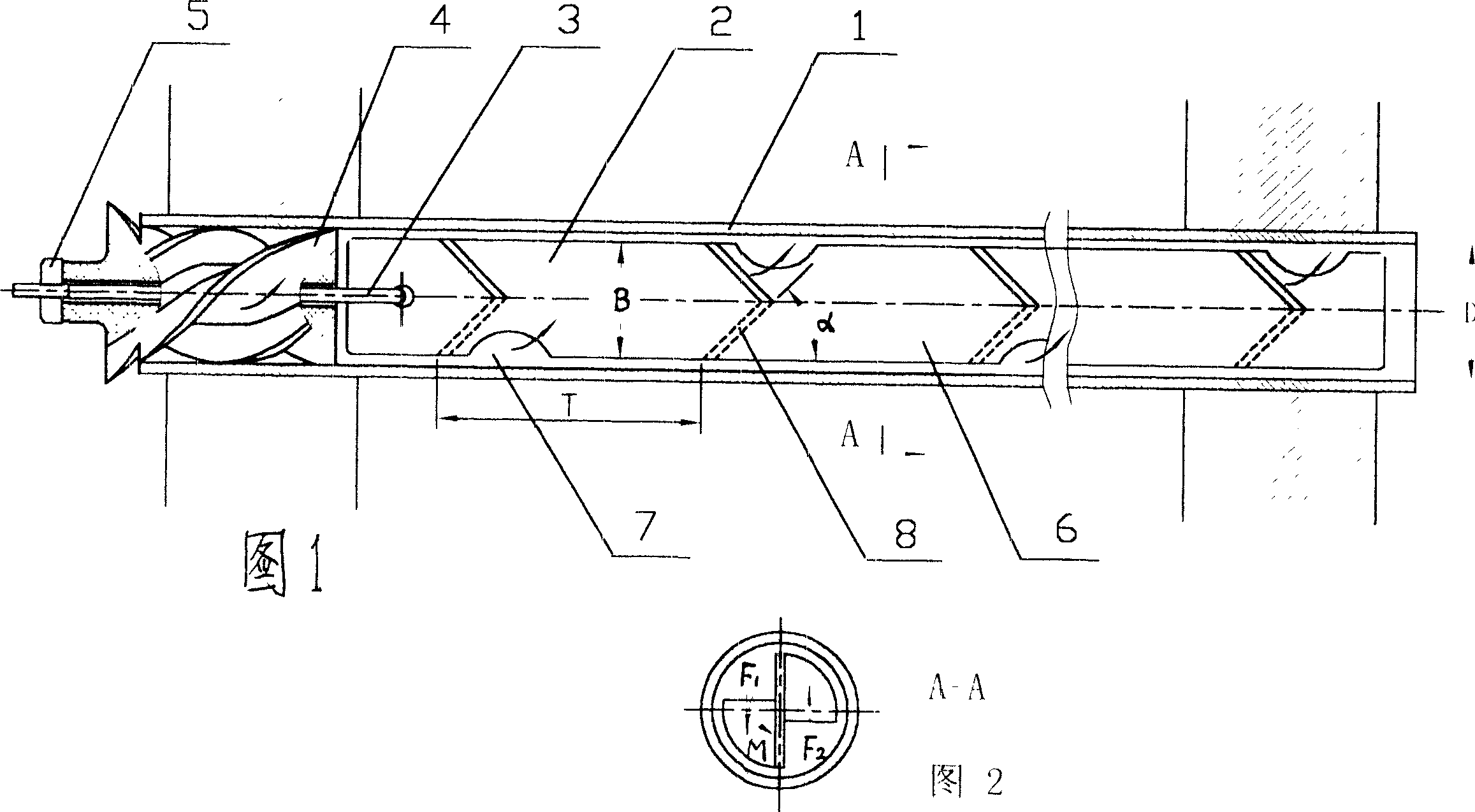 Bringing along automatic cleanout inside pipe by teeth at rotational flow mouth, and technique for strengthening heat transfer