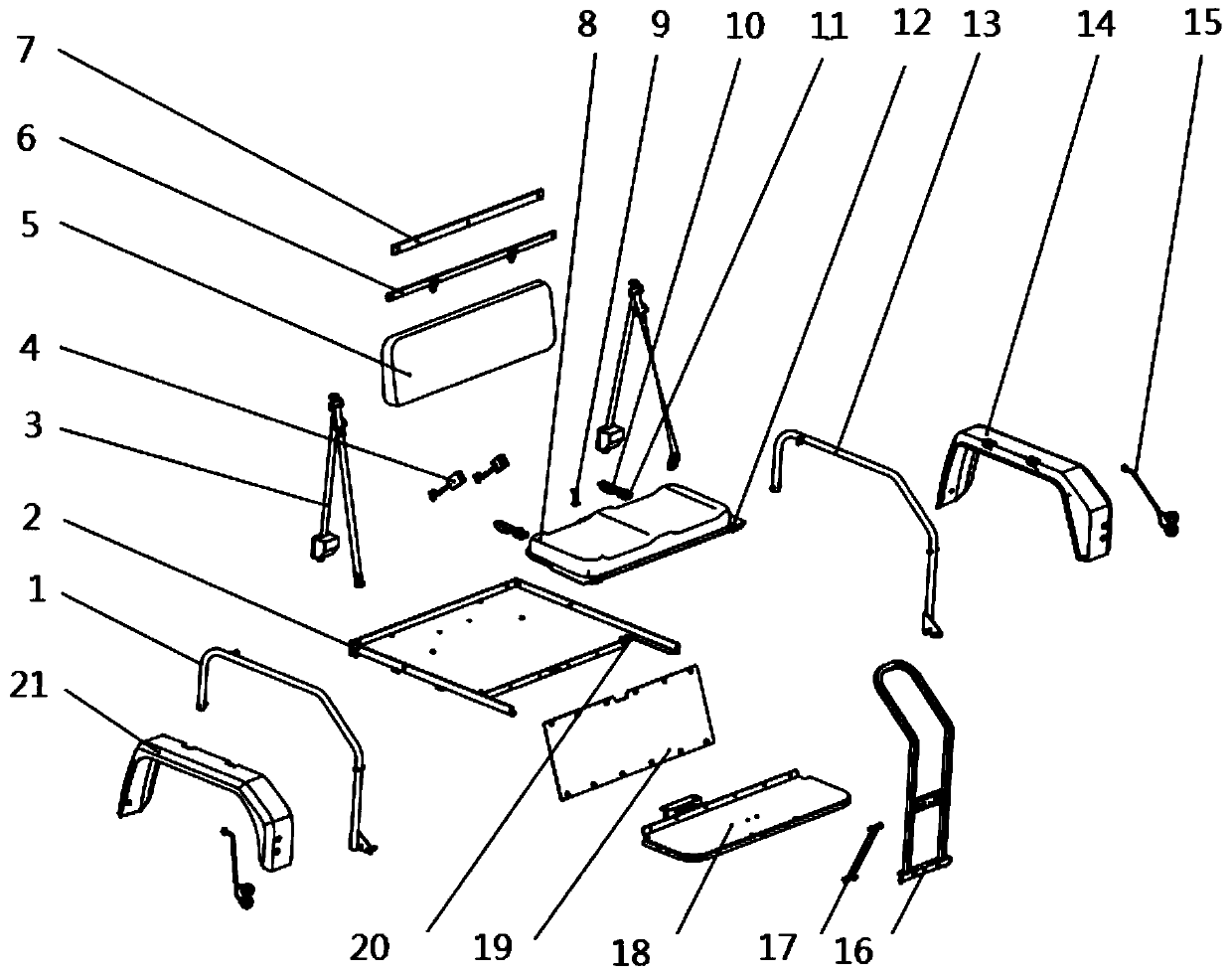 Novel rear seat assembly of all-terrain vehicle