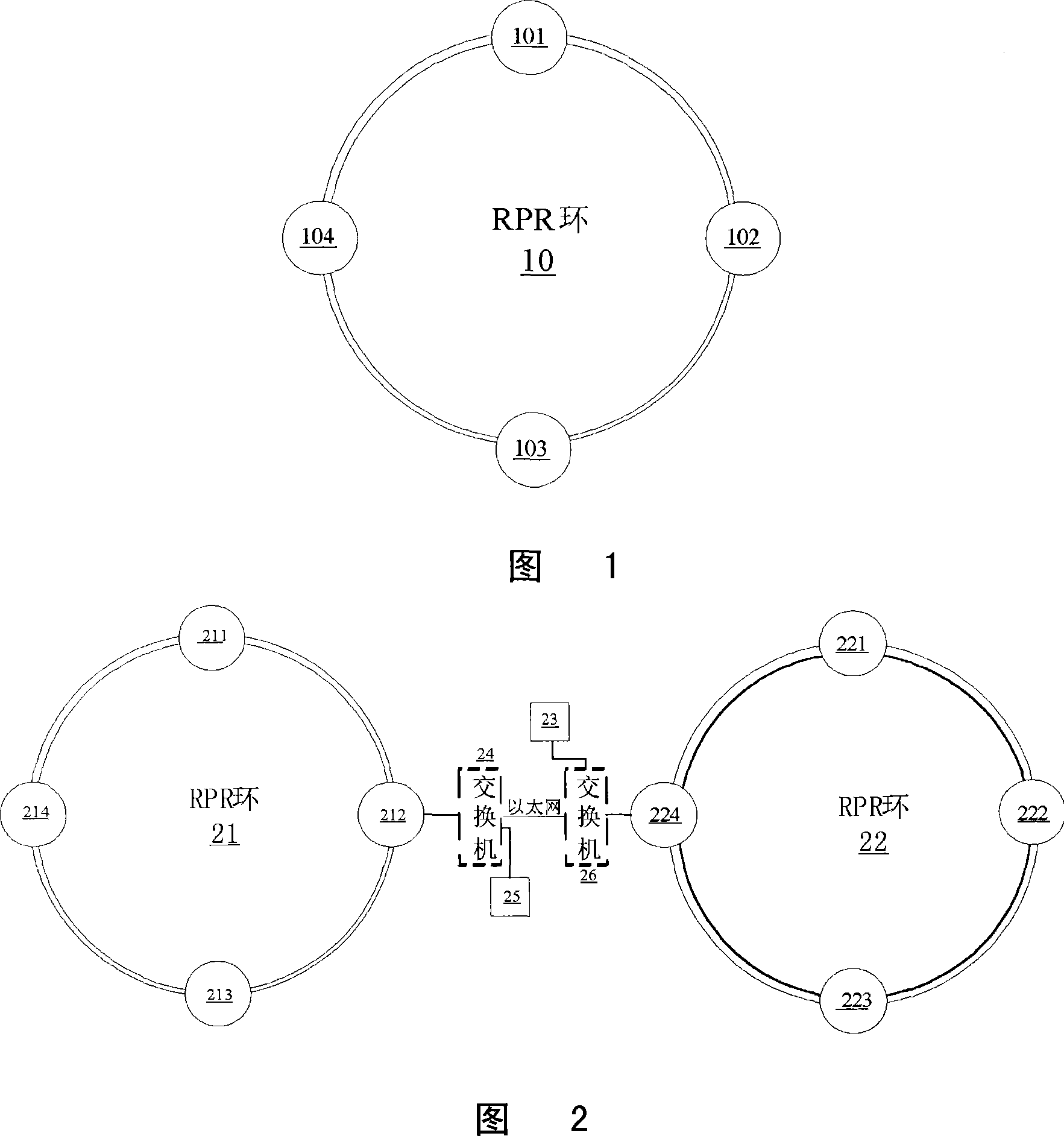 Method for achieving link aggregation between the interconnected RPR