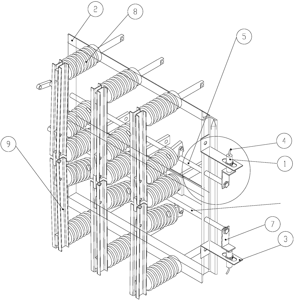 Position detection protection device for novel double-throw high-voltage isolating switch