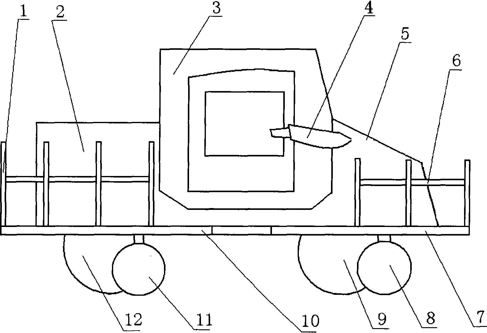 Agricultural transporter for hilly ground