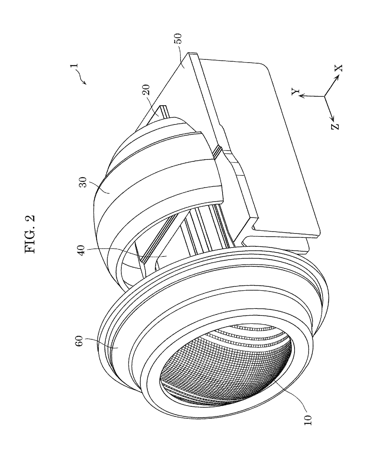 Lighting apparatus, automobile, and projection lens