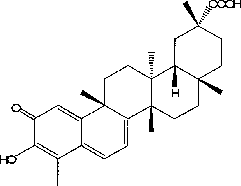 Composition containing tripterine, preparation method and use