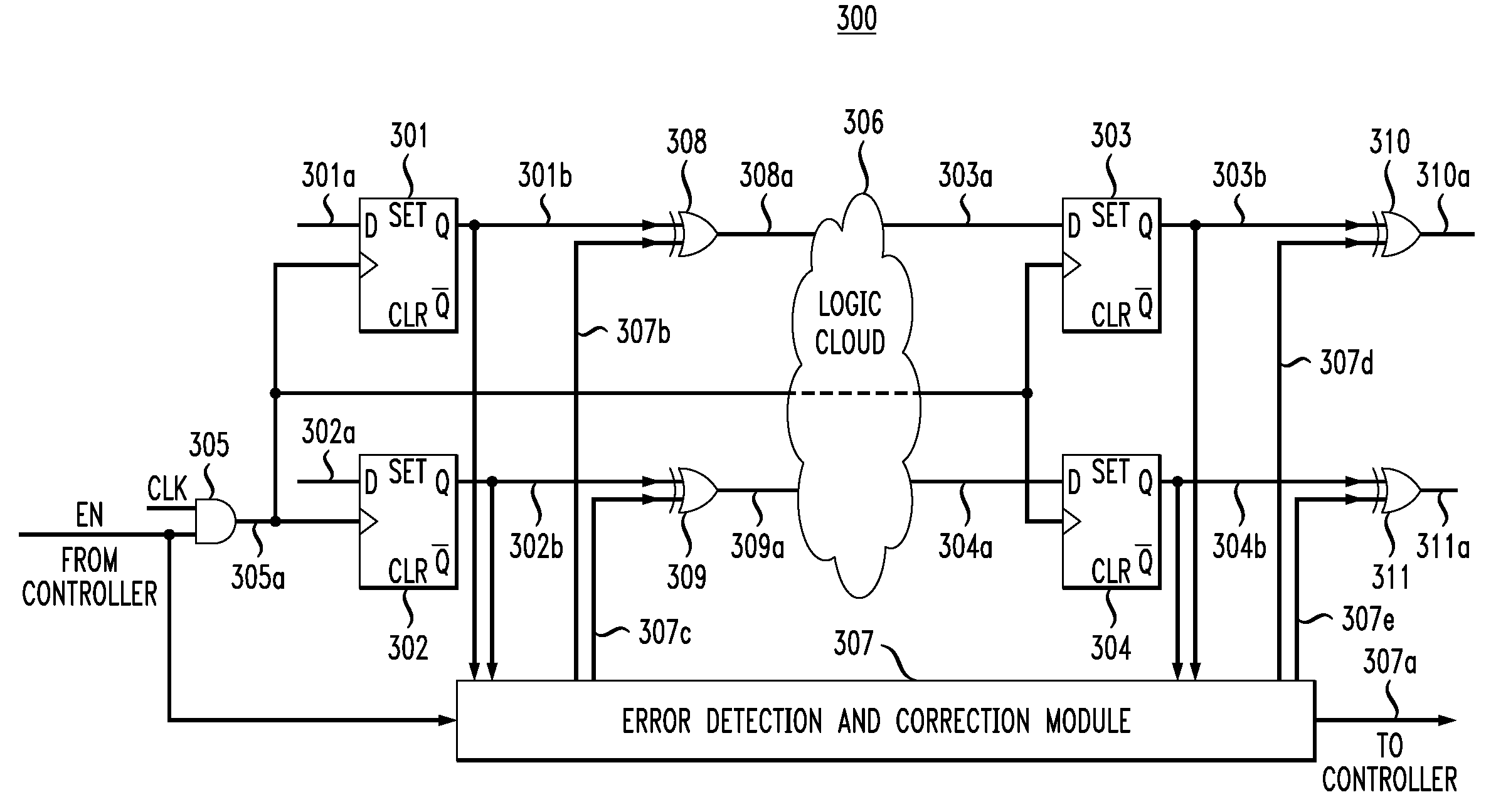 Soft-error detection for electronic-circuit registers