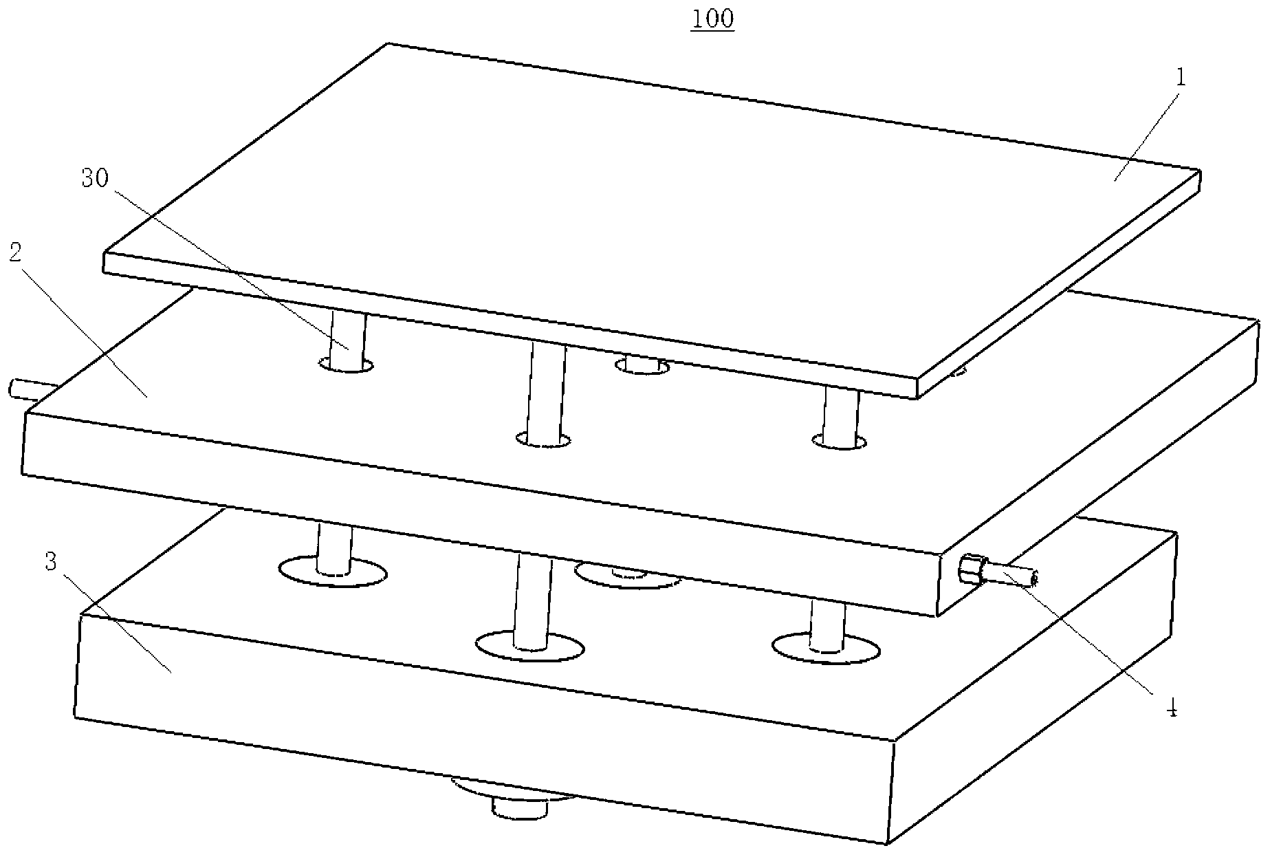 Middle type water-cooling heat dissipation mechanism of deformable mirror