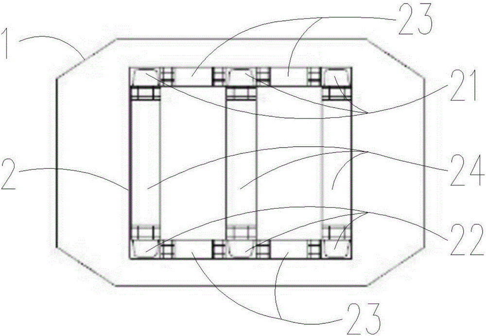 Internal mold and supporting system of double-variable-pitch hollow plate beam