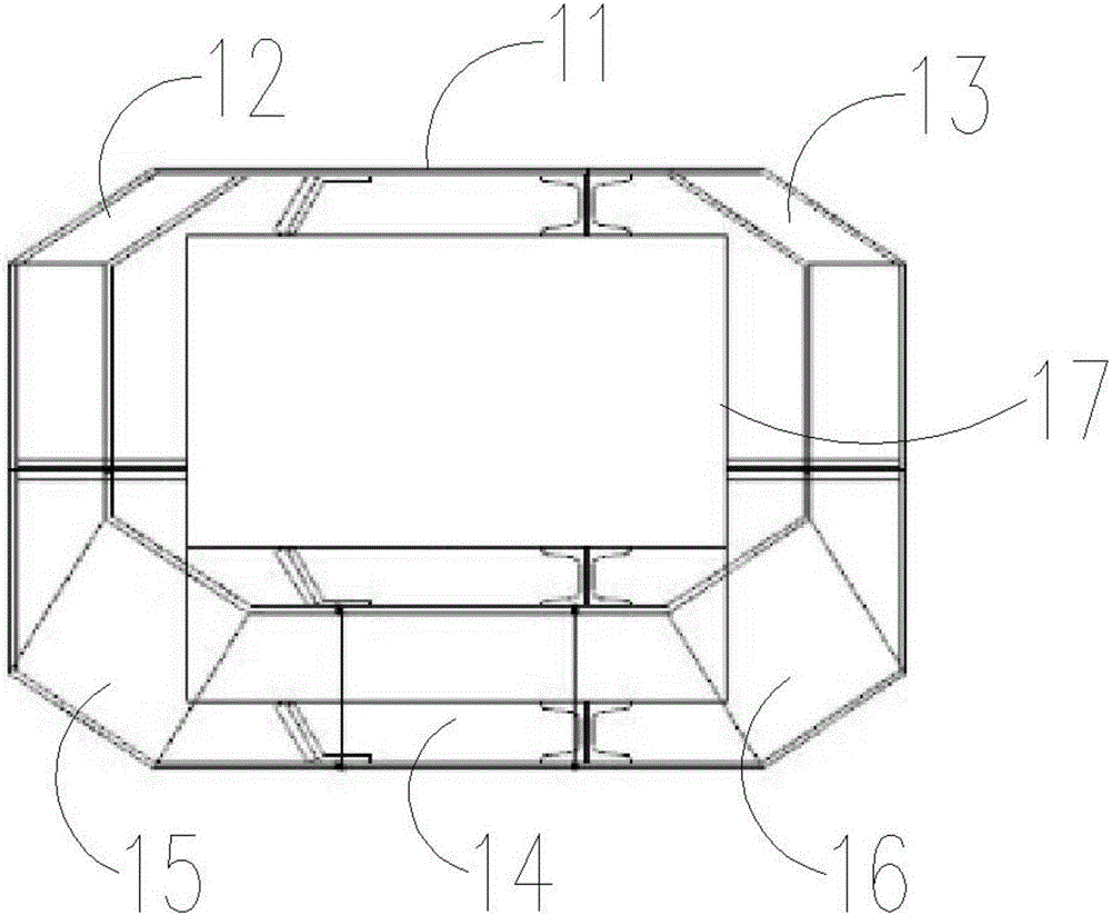 Internal mold and supporting system of double-variable-pitch hollow plate beam