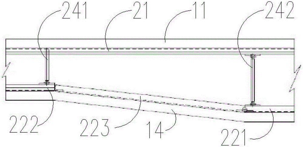 Internal mold and supporting system of double-variable-pitch hollow plate beam