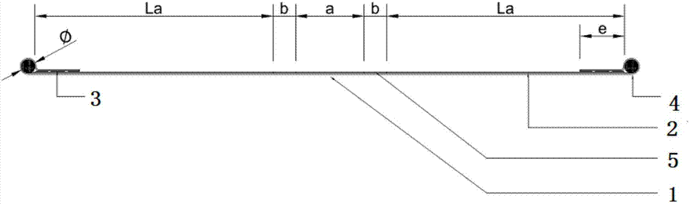 Double-cross-shaped composite fabric membrane double-axis tensile strength test piece and manufacturing method thereof