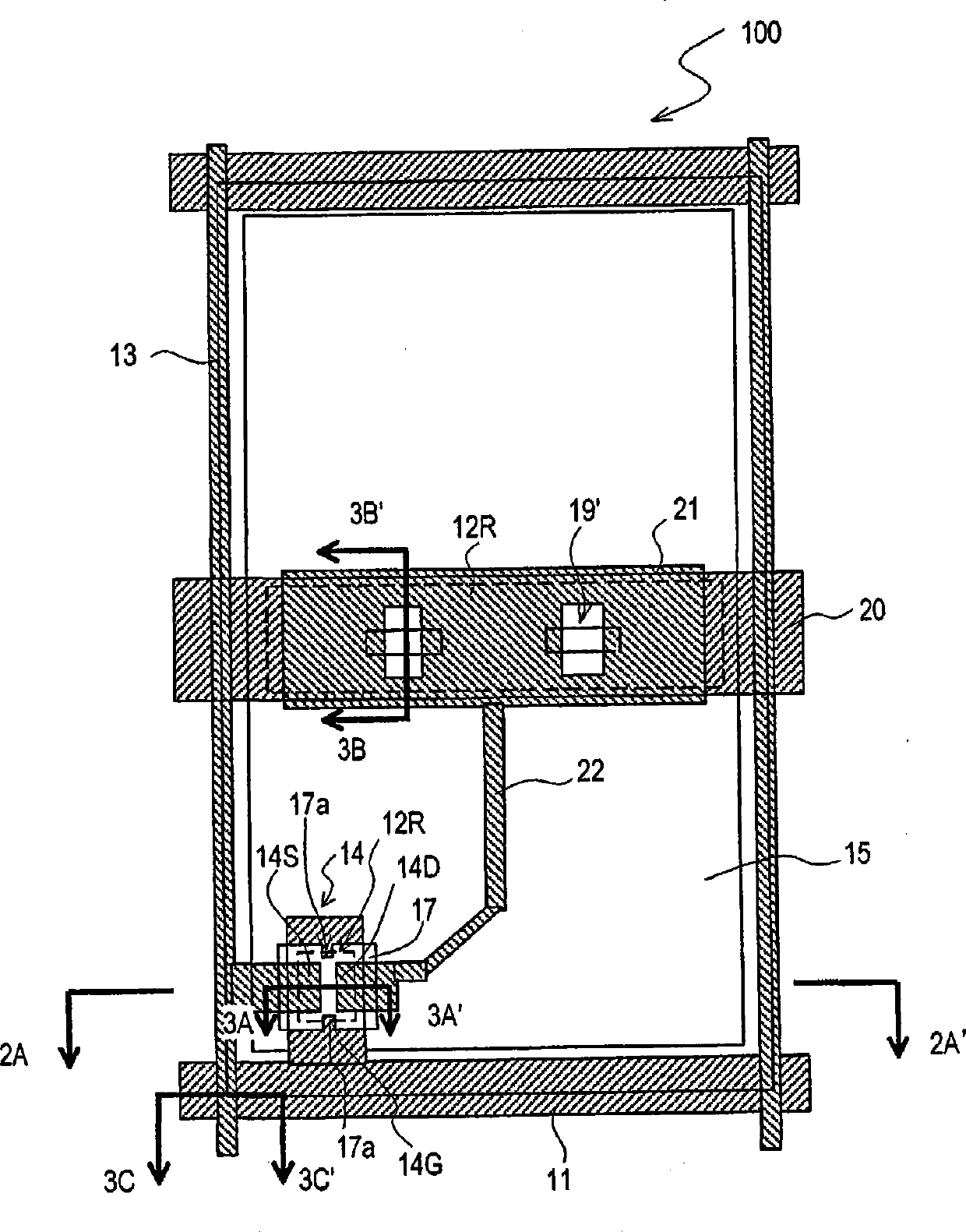 Thin film transistor, and active matrix substrate and display device provided with such thin film transistor