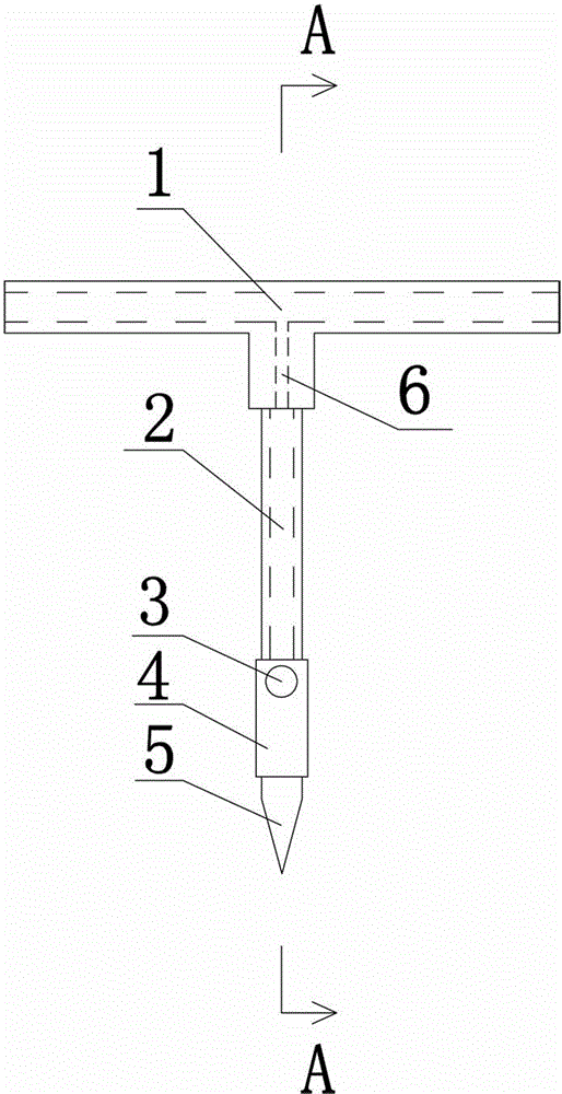 Flow-limiting maintainable fertigation underground water-injecting needle