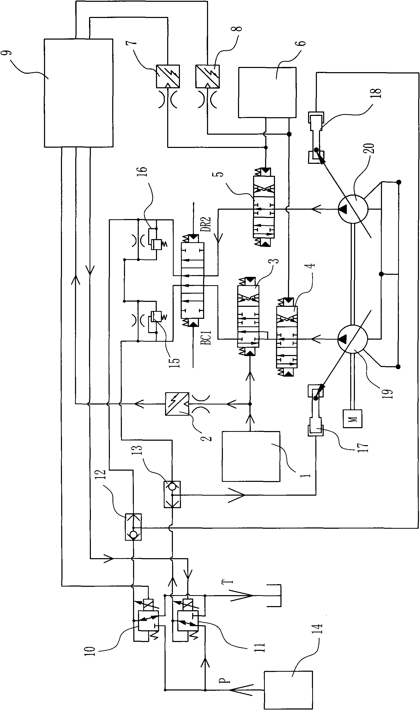 Hydraulic excavator flow rate control method and control loop