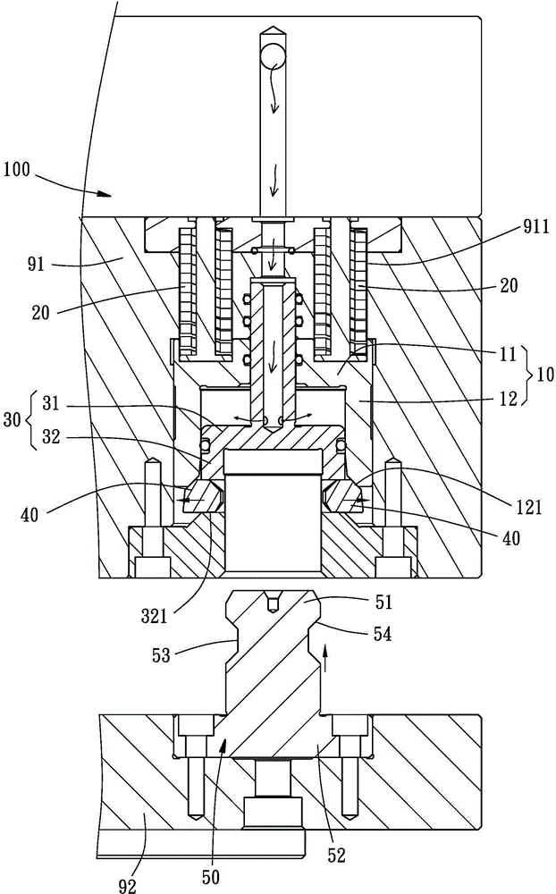 Additional shaft clamping mechanism of gantry machining machine