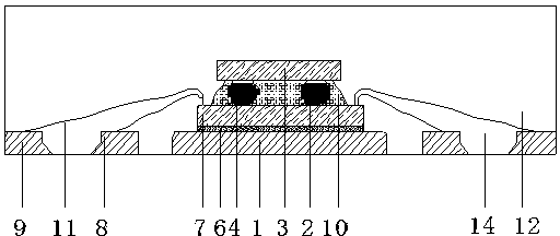 Multi-ring-arranged double-integrated circuit (IC) chip packaging piece and production method thereof