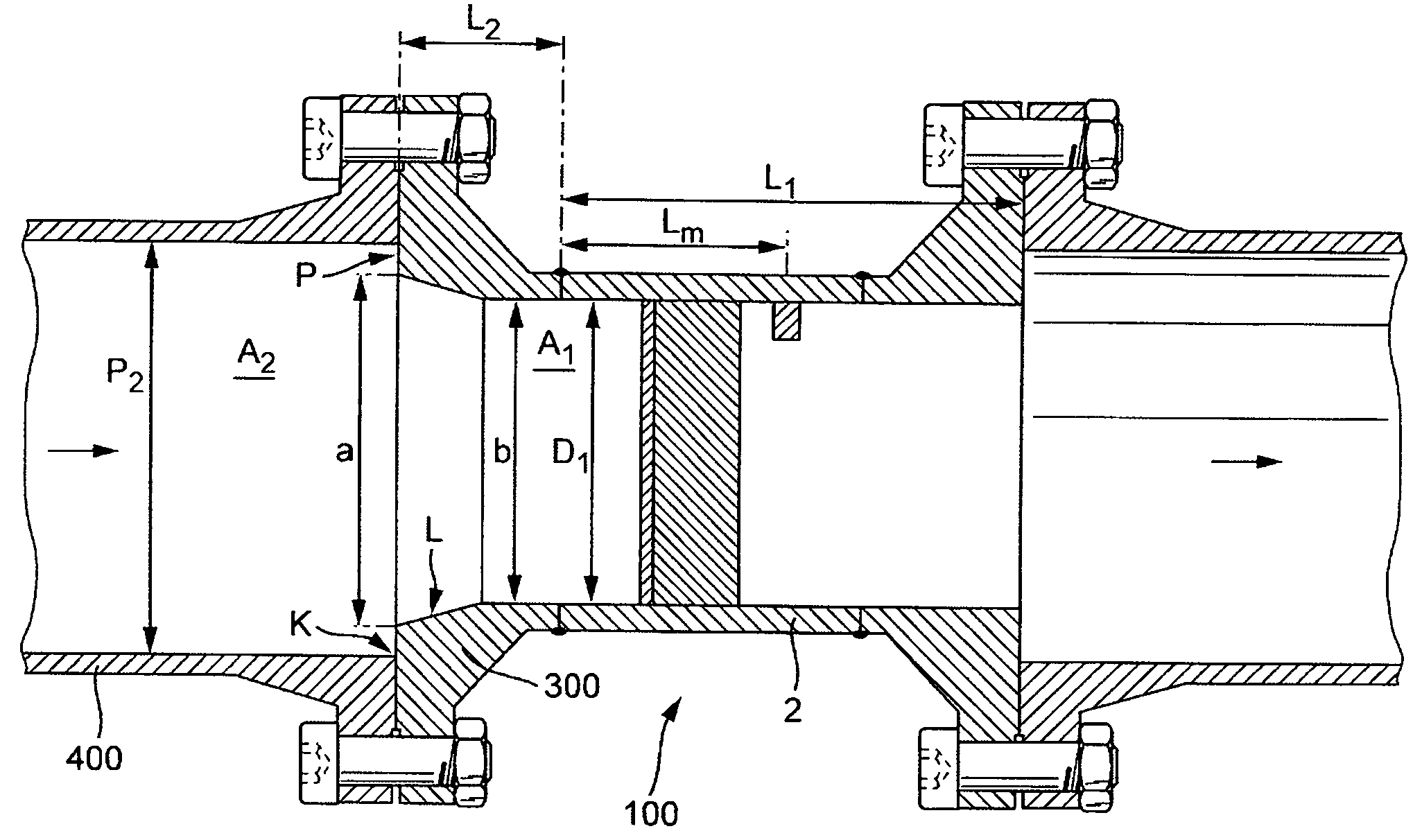 Measuring system with a flow conditioner arranged at an inlet of a measuring tube