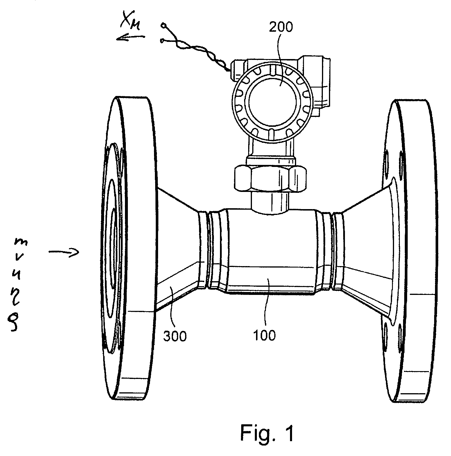 Measuring system with a flow conditioner arranged at an inlet of a measuring tube