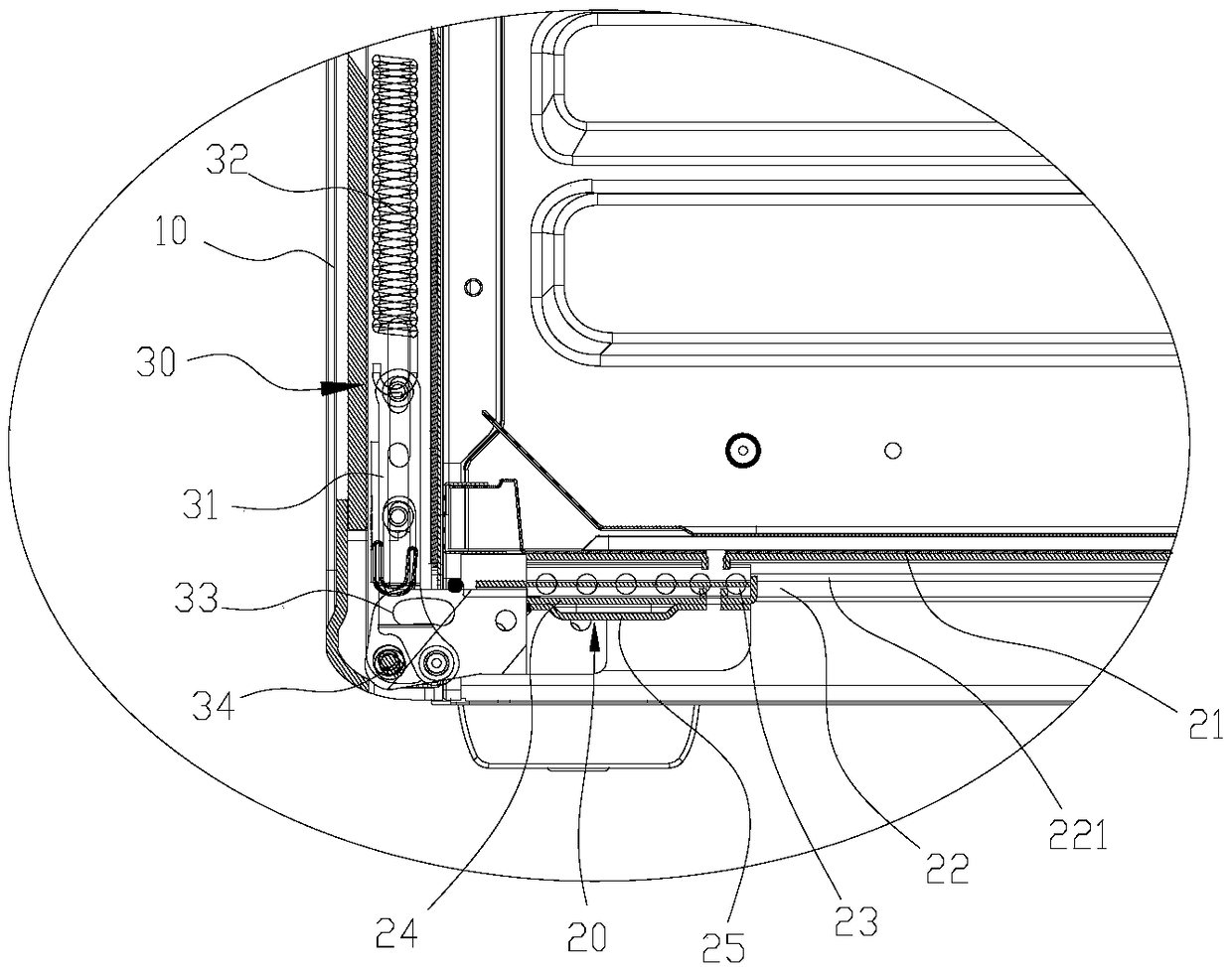 Sliding door mechanism used for electric oven and electric oven