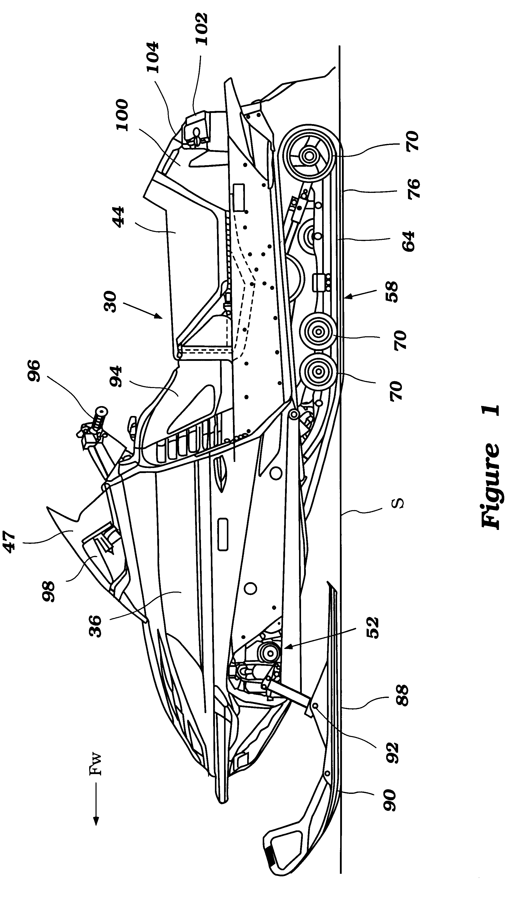 Lighted storage compartment for snowmobile