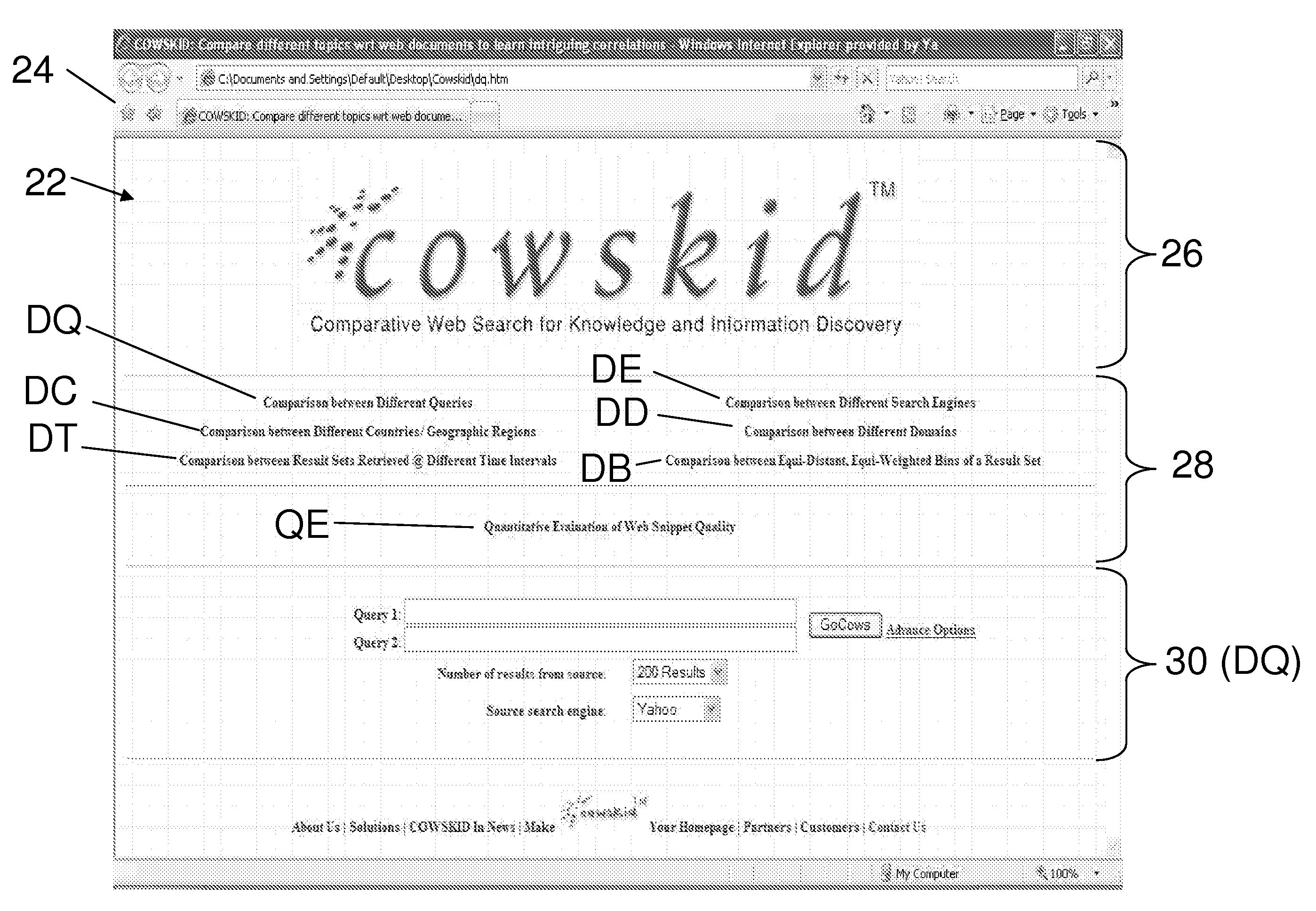 Comparative web search system and method