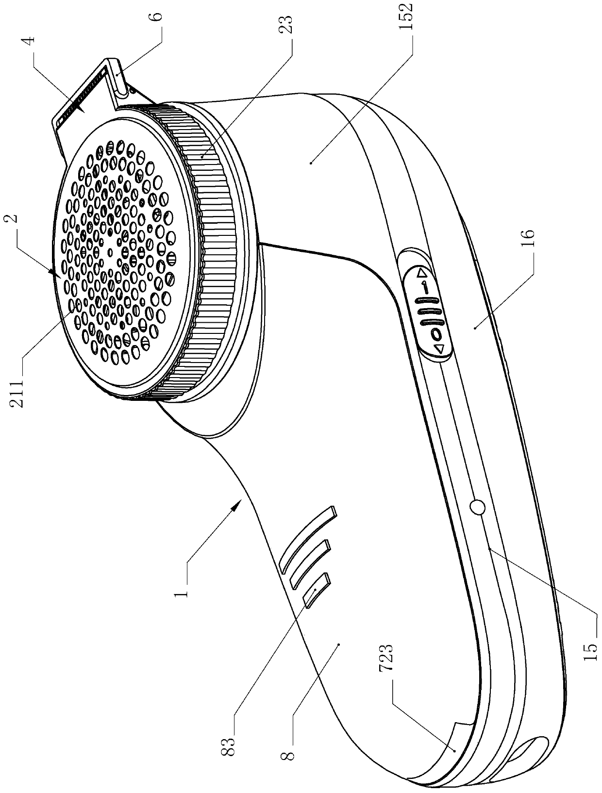 Lint remover with front pushing knife