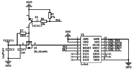 Circuit for controlling underwater wireless communication of lead fish based on double water inflow signals, and control method thereof