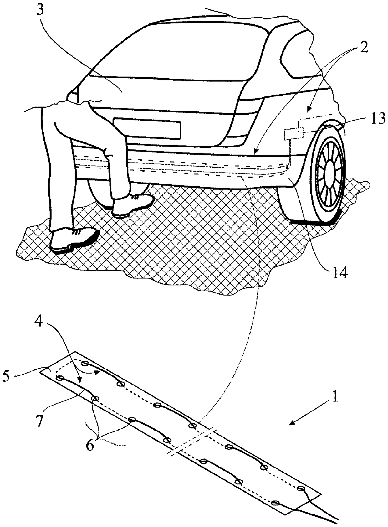 Measuring electrode for a capacitive proximity sensor of a motor vehicle