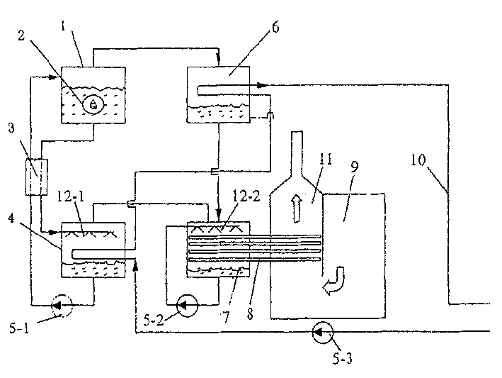 Heating apparatus utilizing aqueous vapour latent heat in fuel gas, fuel oil boiler exhaust gas