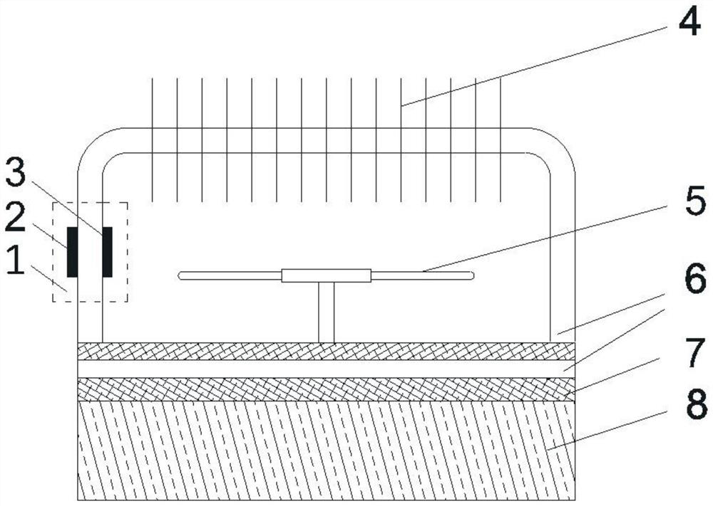 Device and method for cooling large-heat-flux device by using magnetic field and impressed current