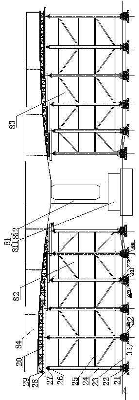 Construction support device and construction method for bridge adjacent to business line